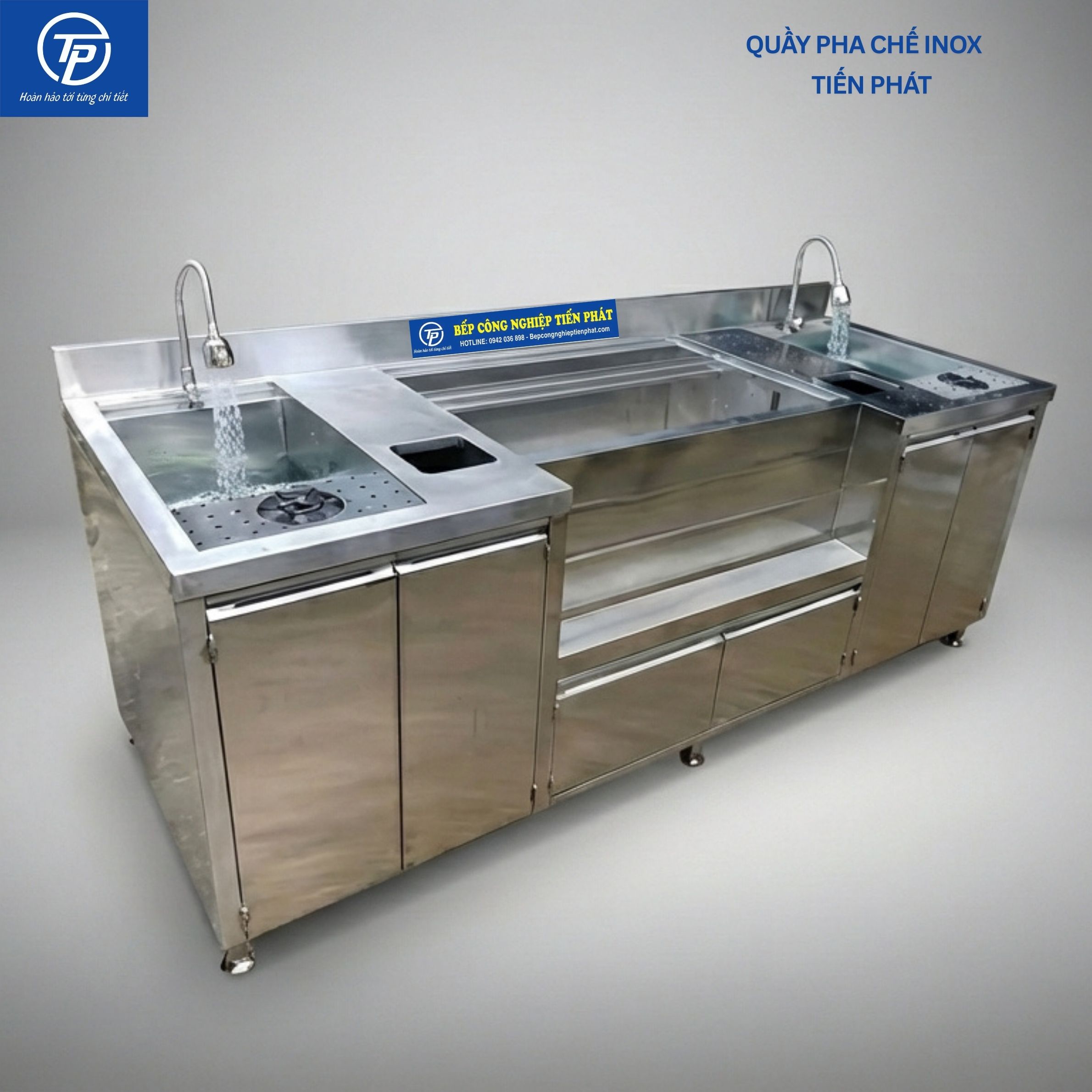 Quầy Pha Chế Inox 3m